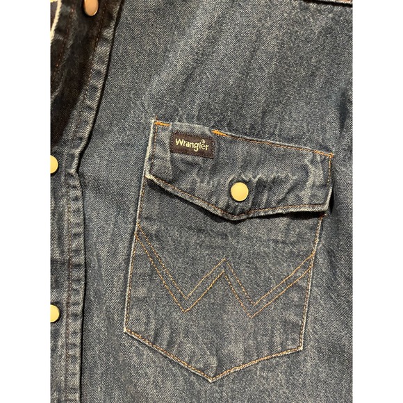 Vintage 90s Denim pearl snap denim button down - Picture 3 of 4